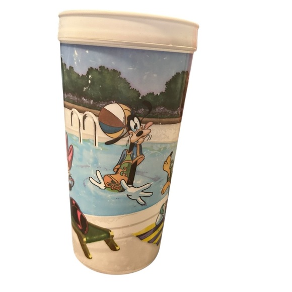 Vintage Disney Parks Tumbler with Lid | Poolside Fun Cup Mickey Minnie Mouse - Picture 5 of 6